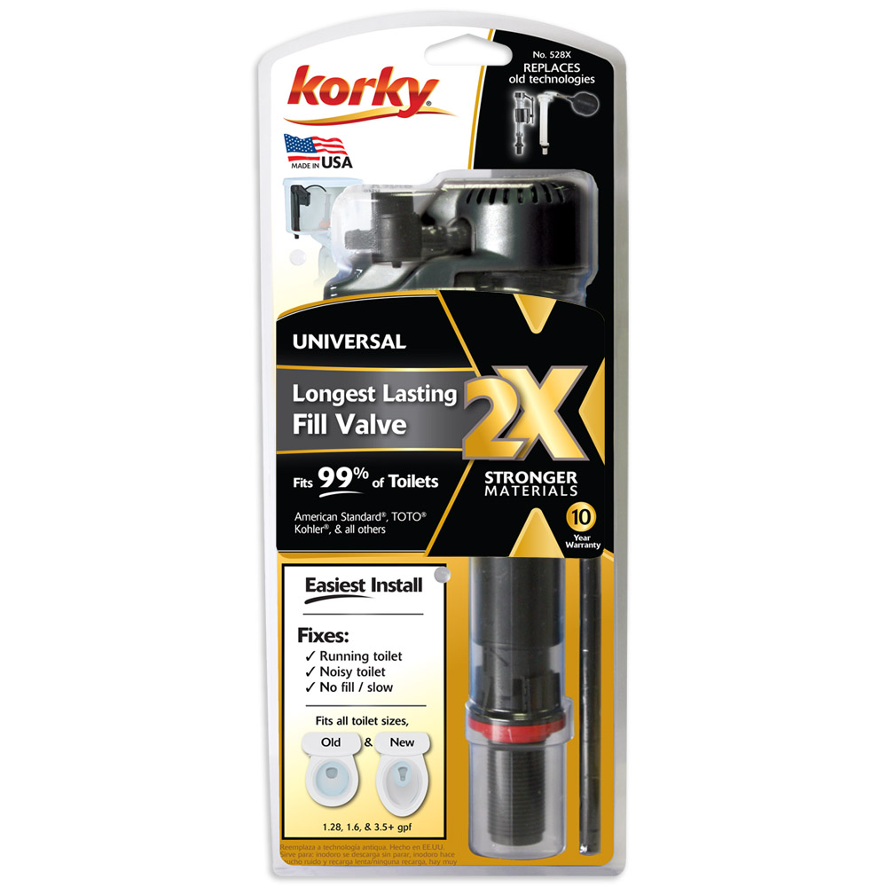 2X Long Life Toilet Fill Valve Korky